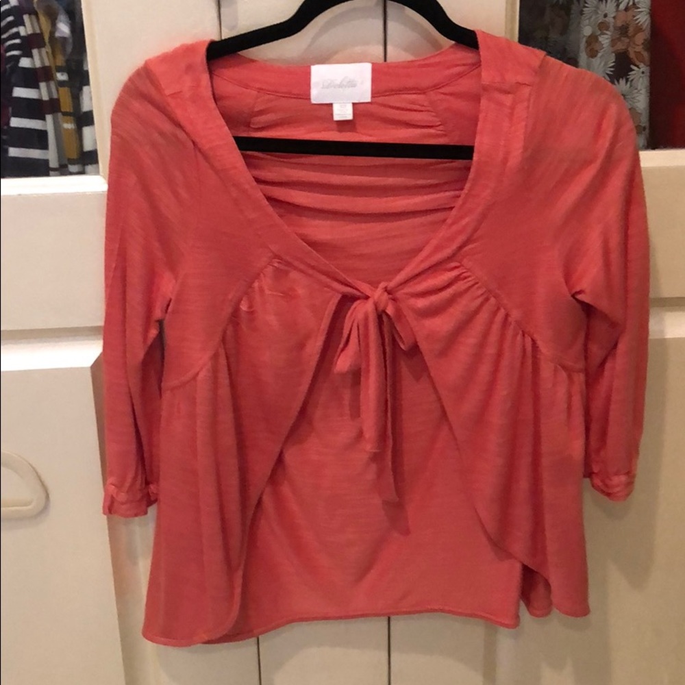 Anthropologie Deletta Coral/Pink Cardigan XS